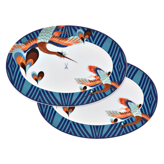 Set da 2 Piatti Ovali "Collage Love Birds" - Meissen