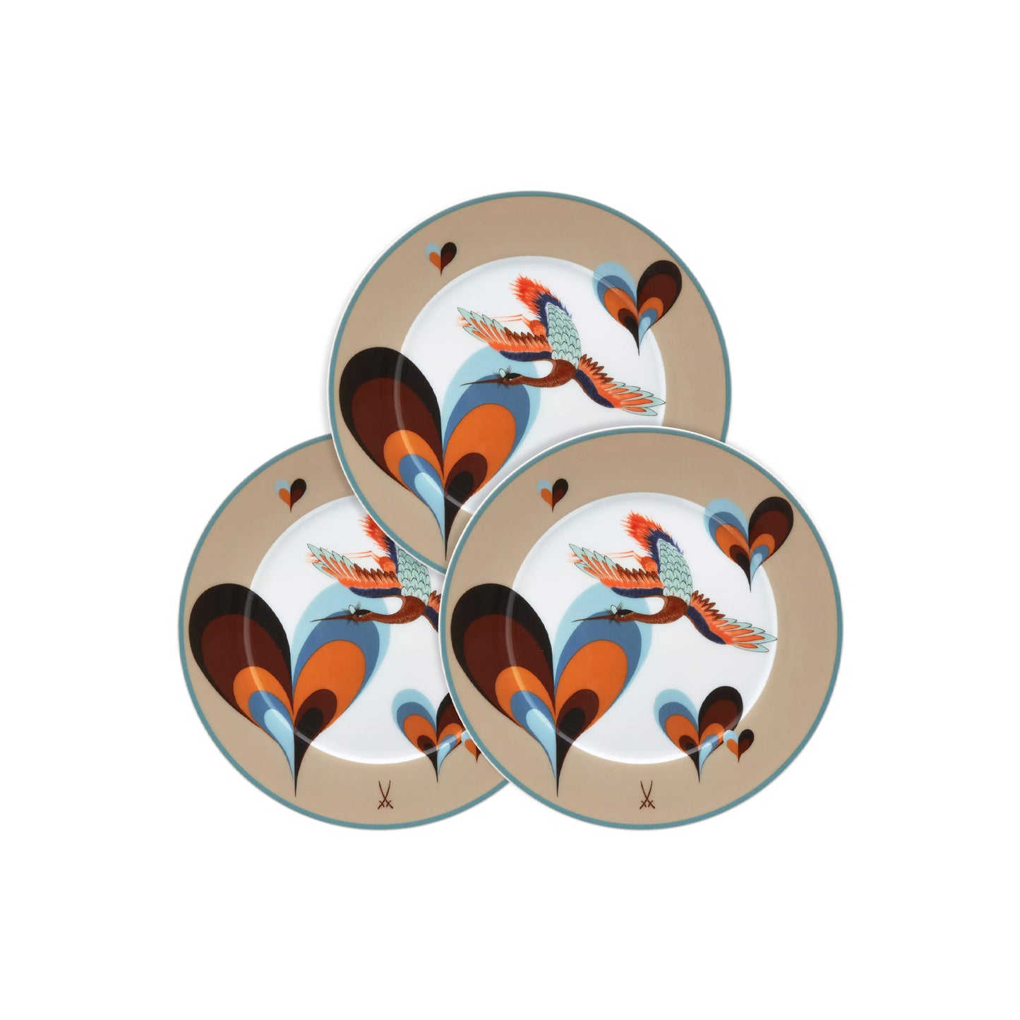 Set da 3 Piatti Pane "Collage Love Birds" - Meissen